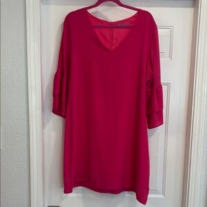 Chic Fuchsia V-Neck Women's Tunic